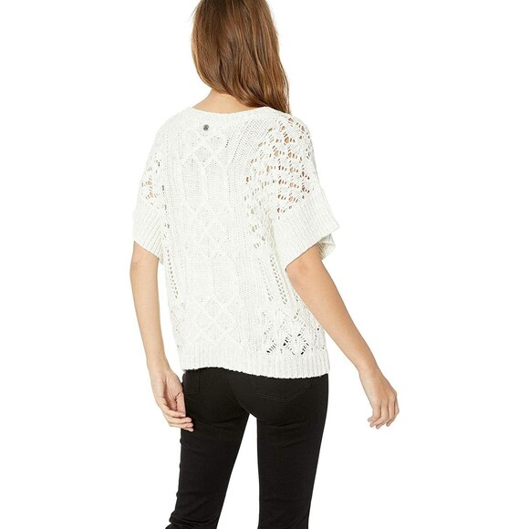 NWT New Womens Prana Sweater M Soft Organic Cotton Layer White Gray Casual Bone - Picture 1 of 6